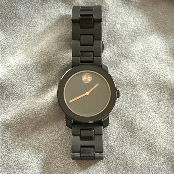 Other - Movado Bold Black Watch with Gold Accents